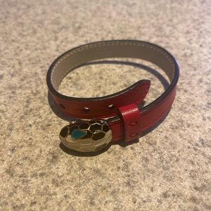 Bvlgari Serpenti  Red Leather Bracelet
